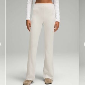 Lululemon Athletica Brushed Softstreme Ribbed Zip Flare Pants 32.5" Size 8